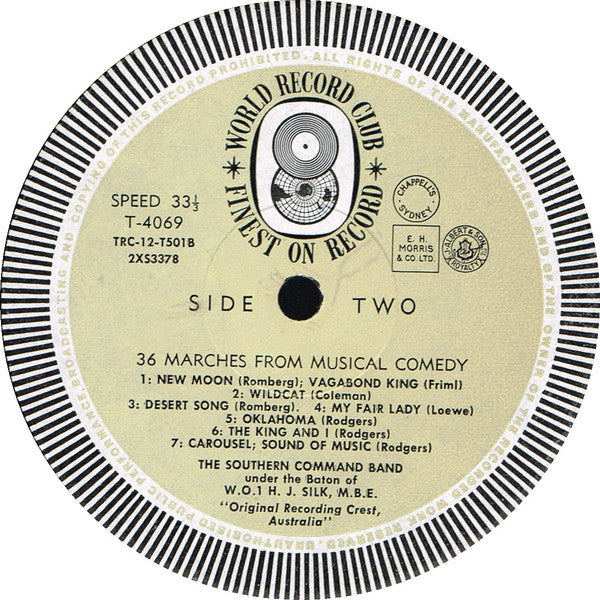 The Southern Command Band : 36 Marches From Musical Comedy (LP, Album, Mono, Club)