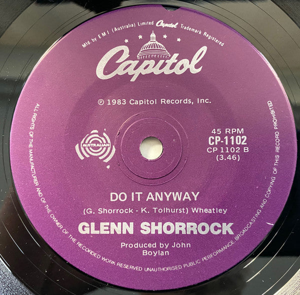 Glenn Shorrock : Don't Girls Get Lonely (7", Single)