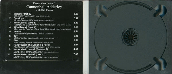 Cannonball Adderley With Bill Evans : Know What I Mean? (CD, Album, RE, RM, Dig)