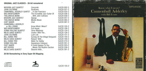 Cannonball Adderley With Bill Evans : Know What I Mean? (CD, Album, RE, RM, Dig)