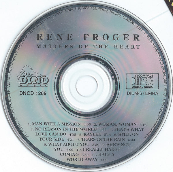 Rene Froger* : Matters Of The Heart (CD, Album)