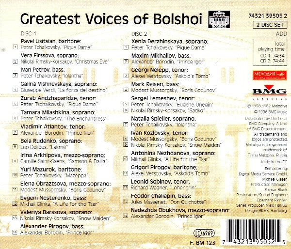 Various : Greatest Voices Of Bolshoi (2xCD, Comp, RM)