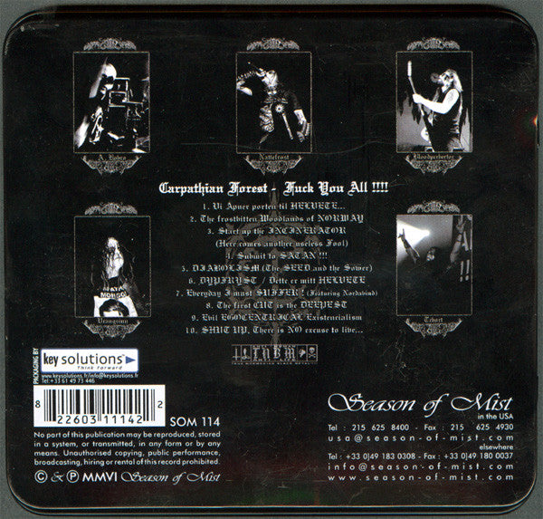 Carpathian Forest : Fuck You All !!!! - Caput Tuum In Ano Est (CD, Album, Ltd, Met)