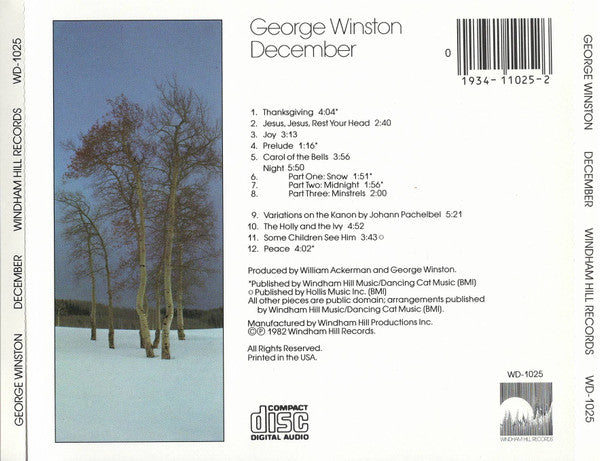 George Winston : December (CD, Album, RE)