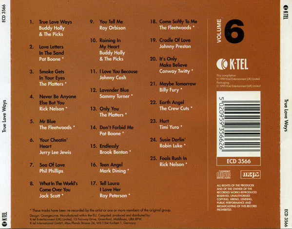 Various : True Love Ways Volume 6 (CD, Comp, P/Unofficial)