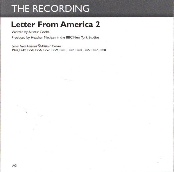 Alistair Cooke (2) : Letter From America 2: The Middle Years: The 1970s (3xCD, RE)