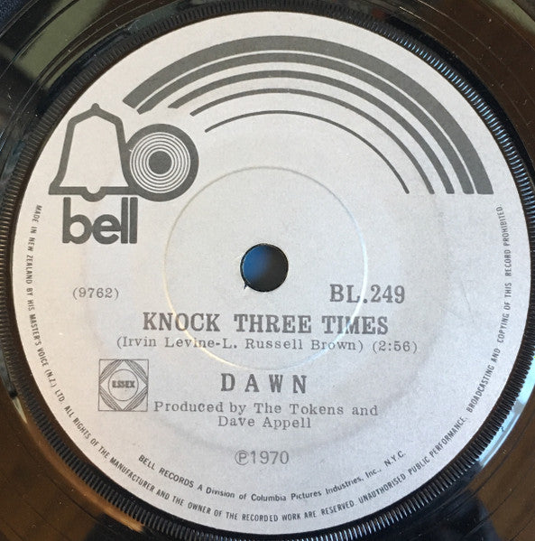 Dawn (5) : Knock Three Times / Home (7", Single)
