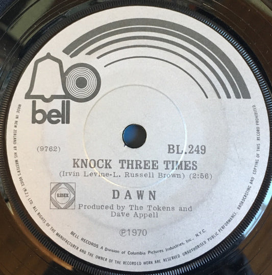 Dawn (5) : Knock Three Times / Home (7", Single)