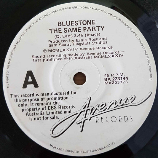 Bluestone (3) : The Same Party (7", Single, Promo)