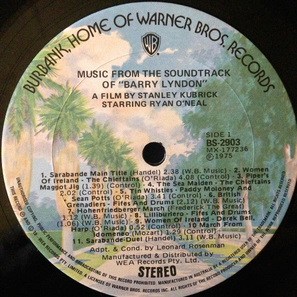 Various : Barry Lyndon (Music From The Soundtrack) (LP, Album)