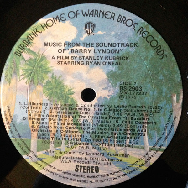 Various : Barry Lyndon (Music From The Soundtrack) (LP, Album)