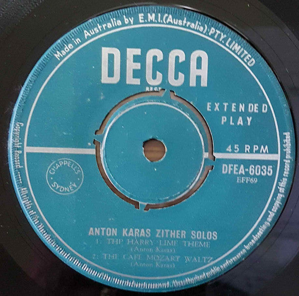 Anton Karas : Zither Solos (7", EP)