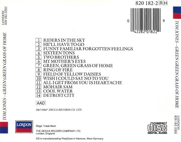 Tom Jones : Green, Green Grass Of Home (CD, Album)