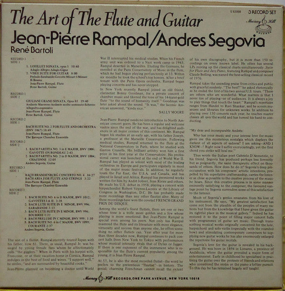 Jean-Pierre Rampal, Andrés Segovia, René Bartoli : The Art Of The Flute And Guitar (3xLP + Box, Comp)