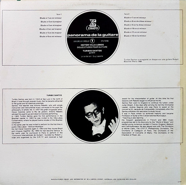 Villa-Lobos*, Turibio Santos : Douze Etudes Pour Guitare (LP, Album)