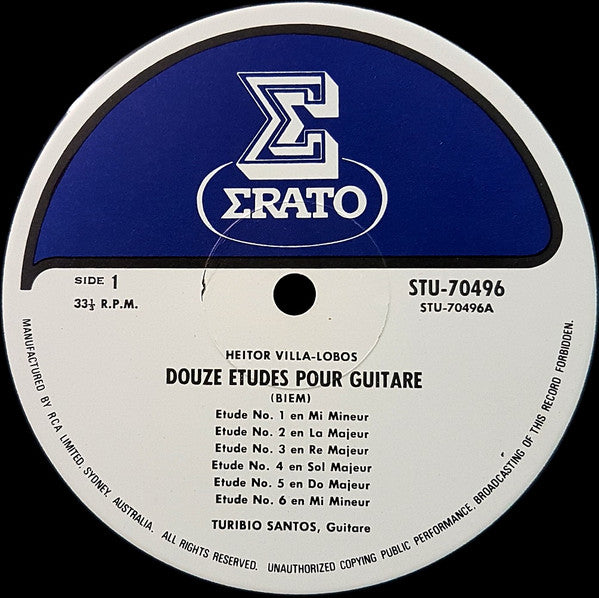 Villa-Lobos*, Turibio Santos : Douze Etudes Pour Guitare (LP, Album)
