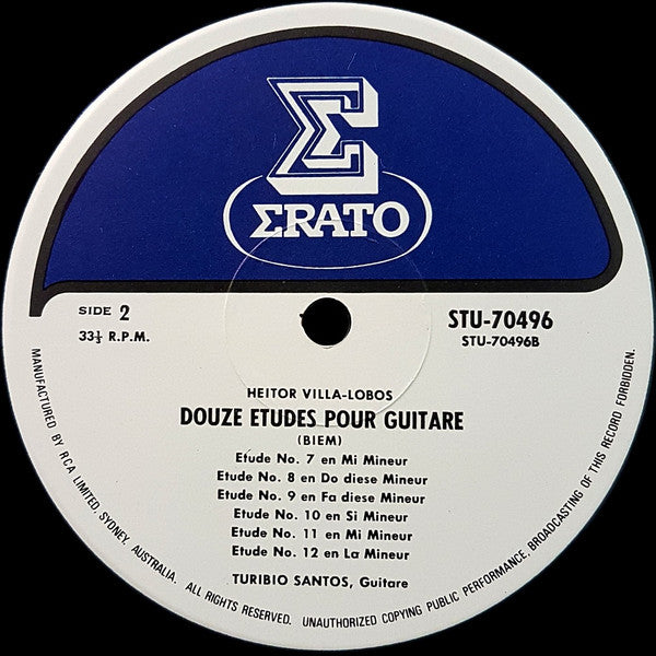Villa-Lobos*, Turibio Santos : Douze Etudes Pour Guitare (LP, Album)
