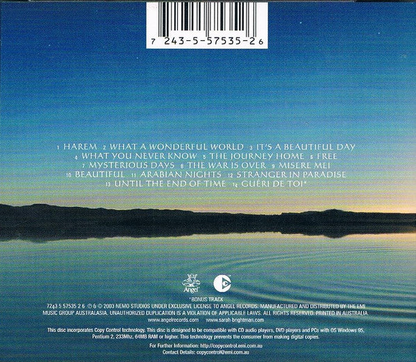 Sarah Brightman : Harem (CD, Album)