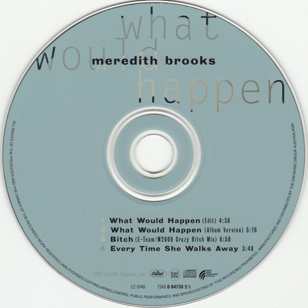Meredith Brooks : What Would Happen (CD, Single)