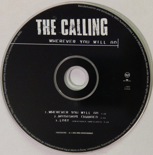 The Calling : Wherever You Will Go (CD, Single)