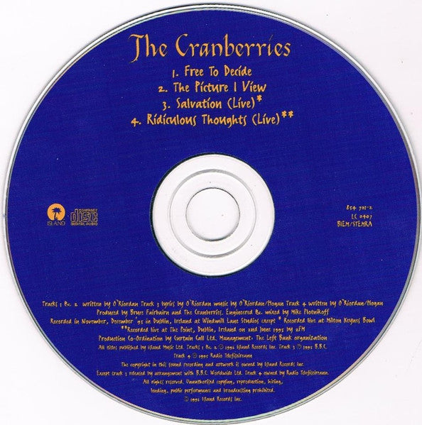 The Cranberries : Free To Decide (CD, Single)