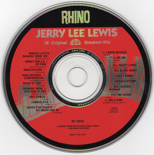 Jerry Lee Lewis : 18 Original Sun Greatest Hits (CD, Comp, RE, Spe)