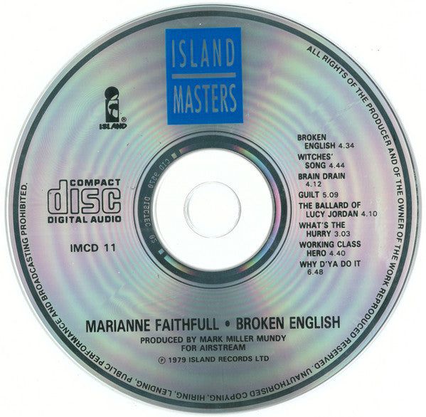 Marianne Faithfull : Broken English (CD, Album, RE)