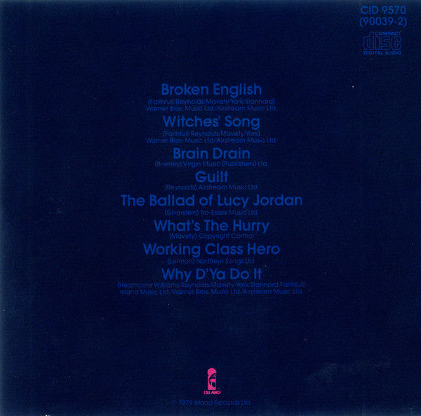 Marianne Faithfull : Broken English (CD, Album, RE)