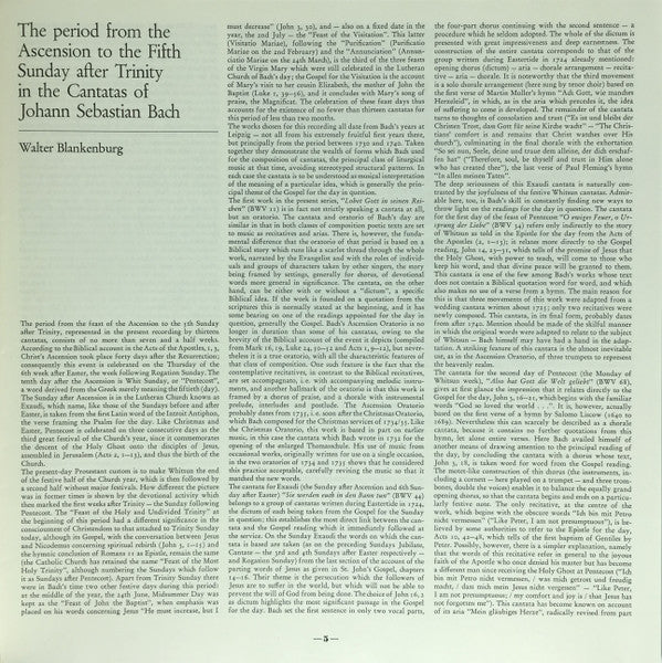 Johann Sebastian Bach, Edith Mathis, Anna Reynolds, Peter Schreier, Dietrich Fischer-Dieskau, Münchener Bach-Orchester, Münchener Bach-Chor, Karl Richter : Kantaten /  Himmelfahrt - Pfingsten - Trinitatis / Ascension Day - Whitsun - Trinity / Ascension - Pentecôte - Trinité (6xLP, RE + Box)