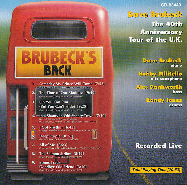 Dave Brubeck : The 40th Anniversary Tour Of The U.K. (CD, Album, DSD)