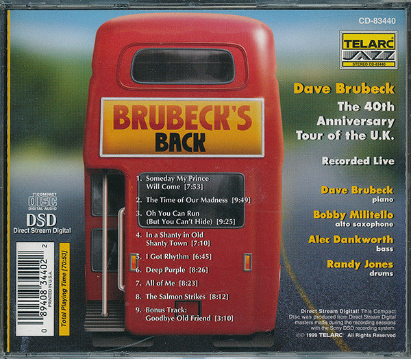 Dave Brubeck : The 40th Anniversary Tour Of The U.K. (CD, Album, DSD)