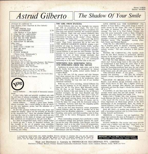 Astrud Gilberto : The Shadow Of Your Smile (LP, Album)