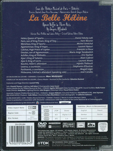 Jacques Offenbach / Les Musiciens Du Louvre, Felicity Lott, Michel Sénéchal, Yann Beuron, Laurent Naouri, François Le Roux , Conducted By Marc Minkowski : La Belle Hélène (DVD-V, Multichannel, PAL)