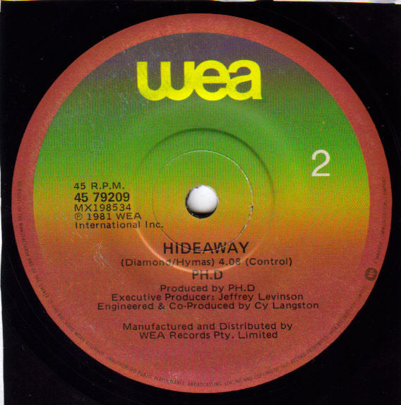 PH.D* : I Won't Let You Down (7", Single)