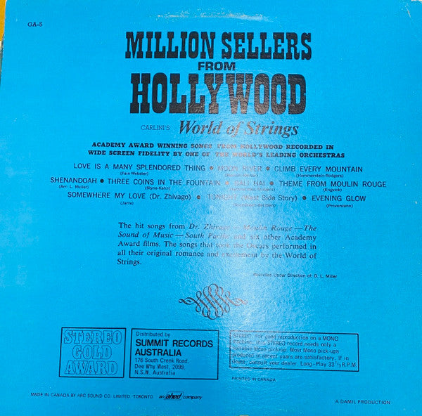 Carlini's World Of Strings : Million Sellers From Hollywood (LP)