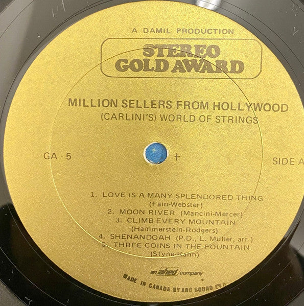 Carlini's World Of Strings : Million Sellers From Hollywood (LP)