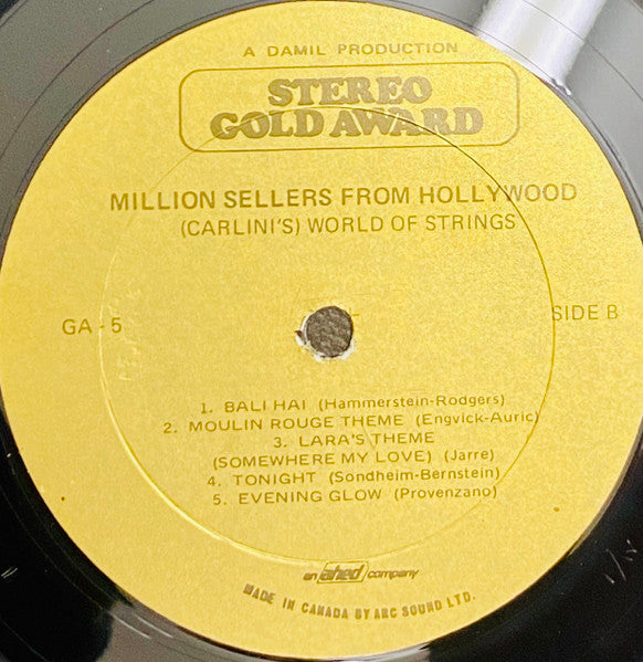 Carlini's World Of Strings : Million Sellers From Hollywood (LP)