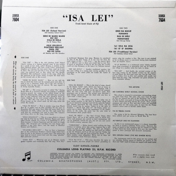 Various : Isa Lei - Music Of Fiji (LP)