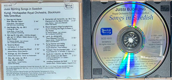 Jussi Björling : Songs In Swedish (CD, Comp)