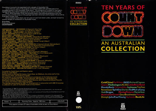 Various : Ten Years Of Countdown - An Australian Collection (VHS, Comp, PAL)