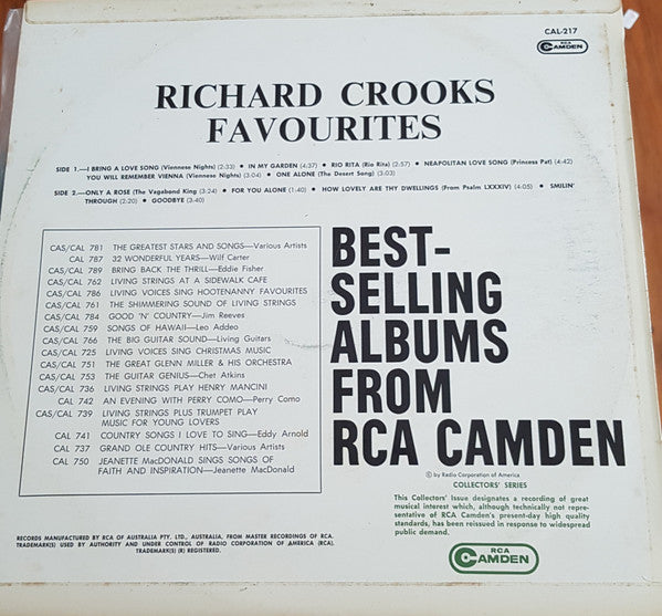 Richard Crooks (2) : Richard Crooks Favourites (LP, Comp)