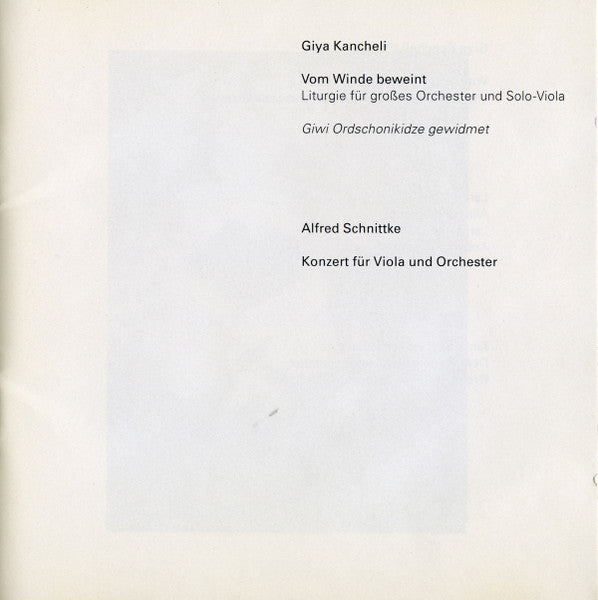Giya Kancheli, Alfred Schnittke, Kim Kashkashian, Dennis Russell Davies : Vom Winde Beweint / Konzert Für Viola Und Orchester (CD, Album)