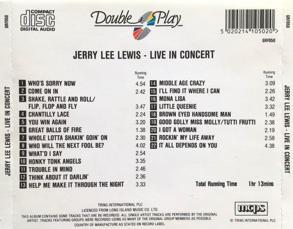 Jerry Lee Lewis : Live In Concert (CD, Comp)