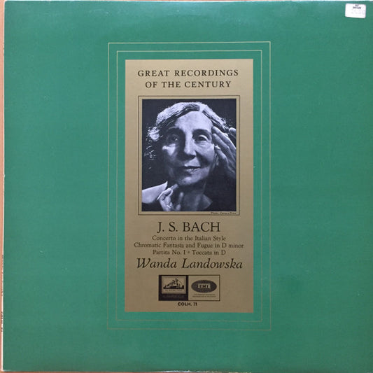 Wanda Landowska : Great Recordings Of The Century - J.S. Bach (LP, Album, Mono)