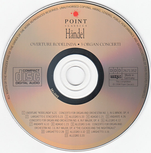 Georg Friedrich Händel - Camerata Romana, Munich Chamber Orchestra, Johann Biber : Overture Rodelinda • 3 Organ Concerti (CD)