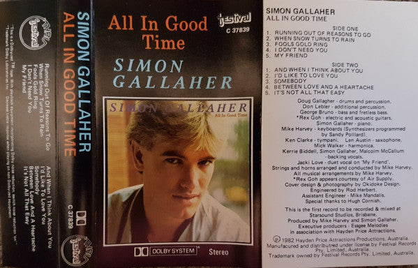 Simon Gallaher : All In Good Time (Cass)