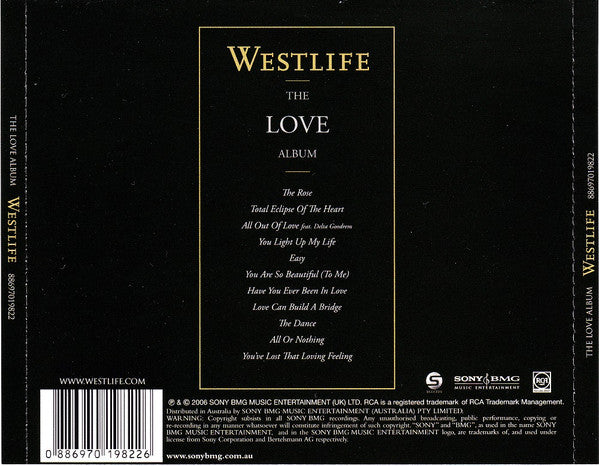 Westlife : The Love Album (CD, Album)