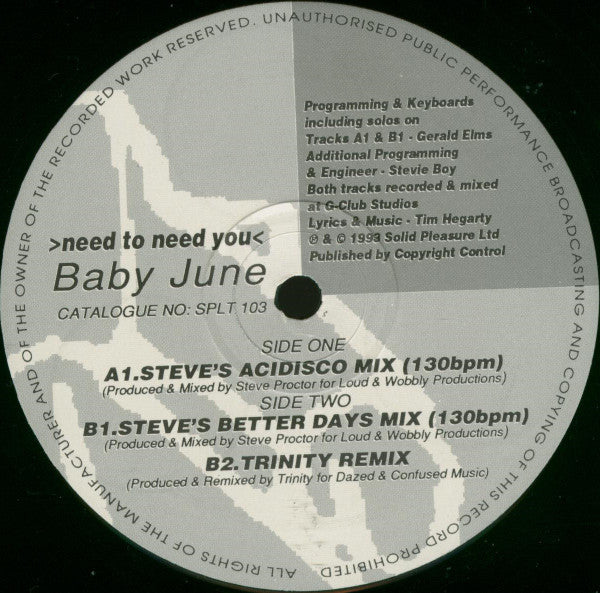 Baby June : Need To Need You (12")