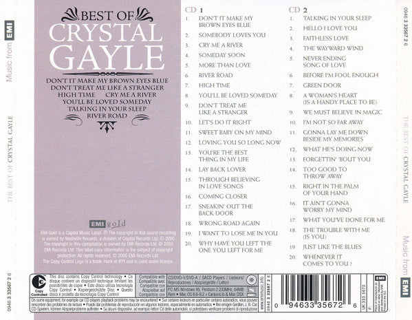 Crystal Gayle : Best Of Crystal Gayle  (2xCD, Comp)