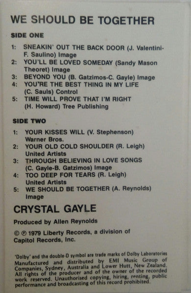 Crystal Gayle : We Should Be Together (Cass, Album, RE)